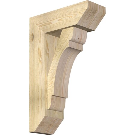 Ekena Millwork Olympic Slat Rough Sawn Bracket w/ Offset Brace, Douglas Fir, 8"W x 22"D x 34"H BKT0806X22X34OLY06RDF